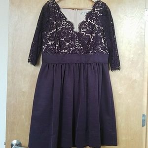 Lace V neck Fit & Flare dress